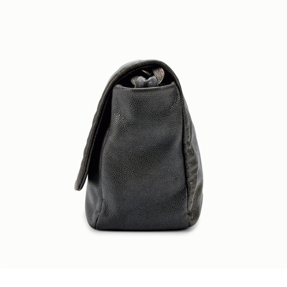 Chanel | Graphite Caviar CC Chunky Chain Single Flap Bag Silver 2009 Vintage - Picture 4 of 7